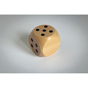 Drevená kocka 5 cm, béžová