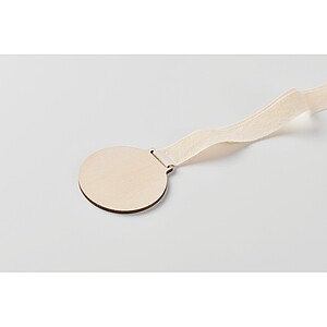 Dřevěná medaile, béžová