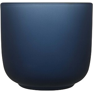 Dřevěný servírovací podnos a sada skleněných šálků, petrolejová