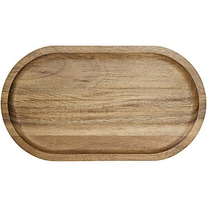 Dřevěný servírovací podnos a sada skleněných šálků, petrolejová