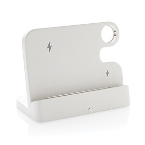 Duální nabíječka 15W Joltz z RCS plastu se slotem na iWatch, bílá