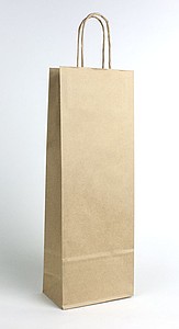 DUNEO Papierová taška na víno 14 x 8 x 39 cm, hnedá