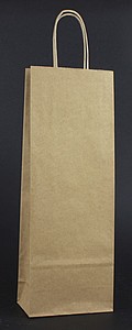 DUNEO Papírová taška na víno 15x8x40 cm, hnědá - taška s vlastním potiskem