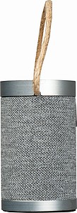 DURUOL Kovový bluetooth reproduktor s bambusovou powerbankou, šedá