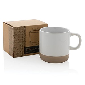 Dvojfarebný keramický hrnček, 360ml, biely