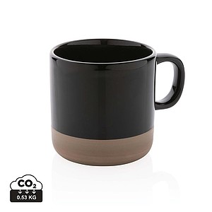 Dvojfarebný keramický hrnček, 360ml, čierny