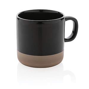 Dvojfarebný keramický hrnček, 360ml, čierny