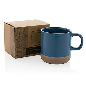 Dvojfarebný keramický hrnček, 360ml, modrý