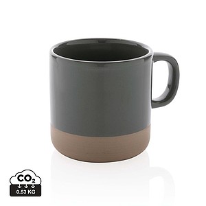 Dvojfarebný keramický hrnček, 360ml, sivý