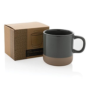 Dvojfarebný keramický hrnček, 360ml, sivý