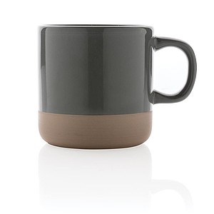 Dvojfarebný keramický hrnček, 360ml, sivý