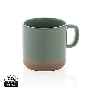 Dvojfarebný keramický hrnček, 360ml, zelený