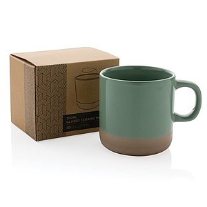 Dvojfarebný keramický hrnček, 360ml, zelený
