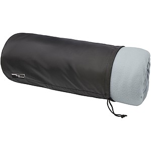 Dvojitá deka z polar fleecu s RPET a sherpa, šedá bílá - ekologické reklamní předměty