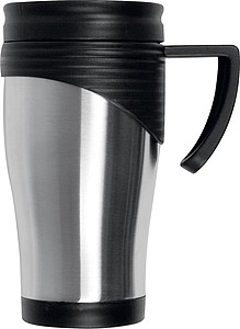 Dvojplášťový termohrnček z ušľachtilej ocele, 0,4 l, strieborná