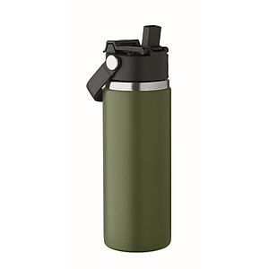 Dvojstenná fľaša 500 ml, tmavozelená