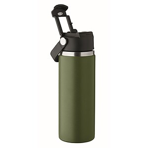 Dvojstenná fľaša 500 ml, tmavozelená