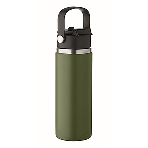 Dvojstenná fľaša 500 ml, tmavozelená