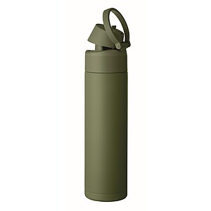 Dvojstenná fľaša 500 ml, tmavozelená