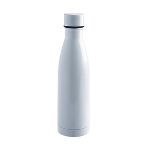 Dvojstenná fľaša na pitie s uzatvárateľným viečkom, 500ml, biela