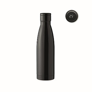 Dvojstenna nerezová fľaša, 500ml, s teplomerom