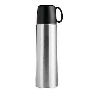 Dvojstenná nerezová termoska 500 ml, strieborná