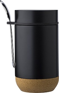 Dvojstenná nerezová termoska na jedlo, 400 ml, čierna