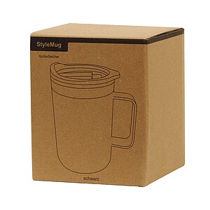 Dvojstenný cestovný termohrnček 400 ml, čierny