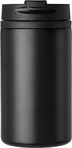 Dvojstenný termohrnček z nehrdzavejúcej ocele. Objem 300 ml. Čierna.