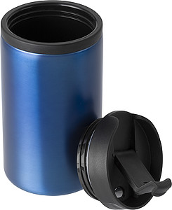 Dvojstenný termohrnček z nehrdzavejúcej ocele. Objem 300 ml. Kobaltovo modrá.