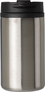 Dvojstenný termohrnček z nehrdzavejúcej ocele. Objem 300 ml. Strieborná.