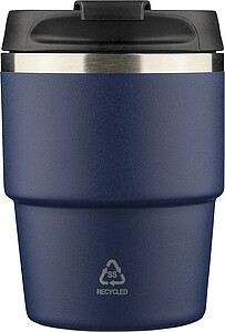 Dvojstenný termohrnček z recyklovanej nerezovej ocele, 175 ml, modrá