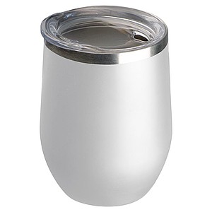 Dvojstenný vakuovaný hrnček, objem 380 ml, biely