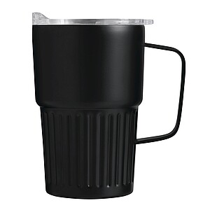 Dvojstenný vakuový termohrnček 450 ml, čierny