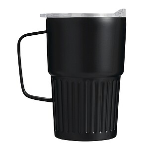 Dvojstenný vakuový termohrnček 450 ml, čierny