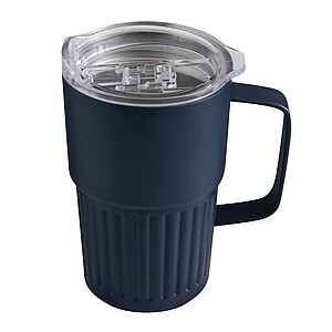 Dvojstenný vakuový termohrnček 450 ml, modrý