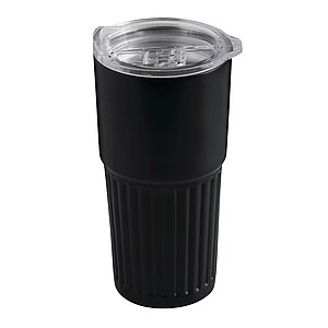 Dvojstenný vakuový termohrnček 600 ml, čierny