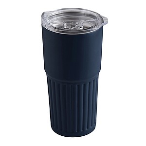 Dvojstenný vakuový termohrnček 600 ml, modrý