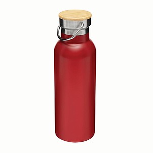 Dvojvrstvová nerezová fľaša na pitie, 500ml, červená