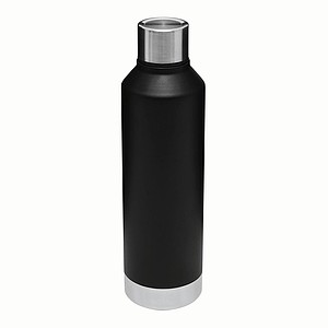 Dvojvrstvová nerezová fľaša na pitie, 500ml, čierna