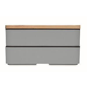 Dvoupatrová krabička na jídlo, modrošedá