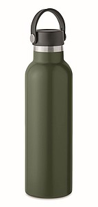 Dvoustěnná láhev na pití 700ml, s integrovaným brčkem, tmavě zelená