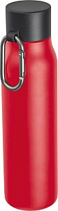 Dvoustěnná láhev s karabinou 600 ml, červená