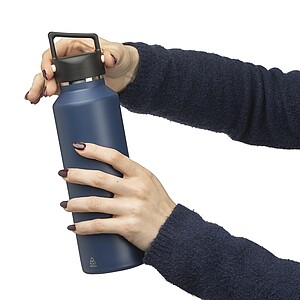 Dvoustěnná láhev z recyklované nerezové oceli, 600 ml, modrá