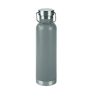 Dvoustěnná nerezová láhev na pití, 650ml, šedá
