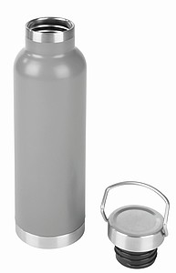 Dvoustěnná nerezová láhev na pití, 650ml, šedá