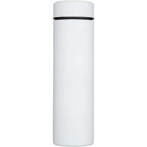 Dvoustěnná nerezová termoláhev o objemu 450 ml s čajovým sítkem, bílá