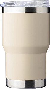 Dvoustěnný cestovní termohrnek z recyklované nerezové oceli 350 ml, béžová