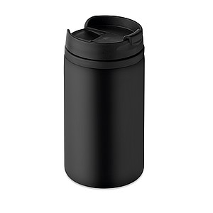Dvoustěnný nerezový hrnek, objem 280 ml, černý - reklamní předměty