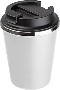 Dvoustěnný nerezový termohrnek 350 ml, bílá